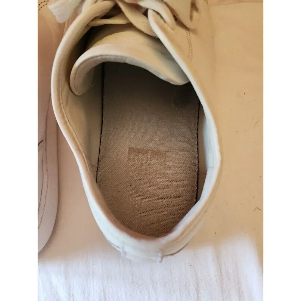 Size 10 Men's FitFlop Christophe Tumbled Leather Shoes White $130 MSRP